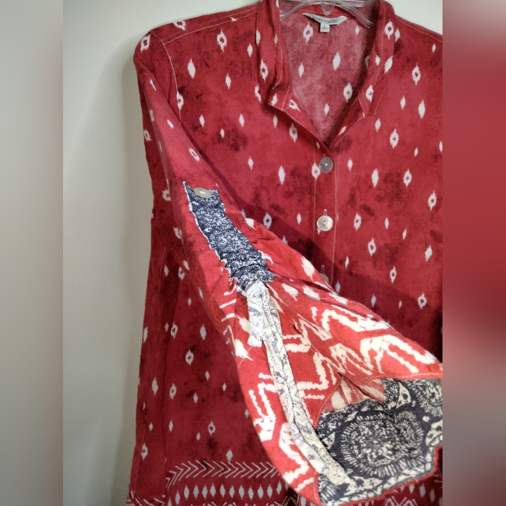 John Mark (Size L) Multicolored Patterned Rusch S… - image 6